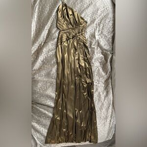 Gold Metallic Maxi Dress
